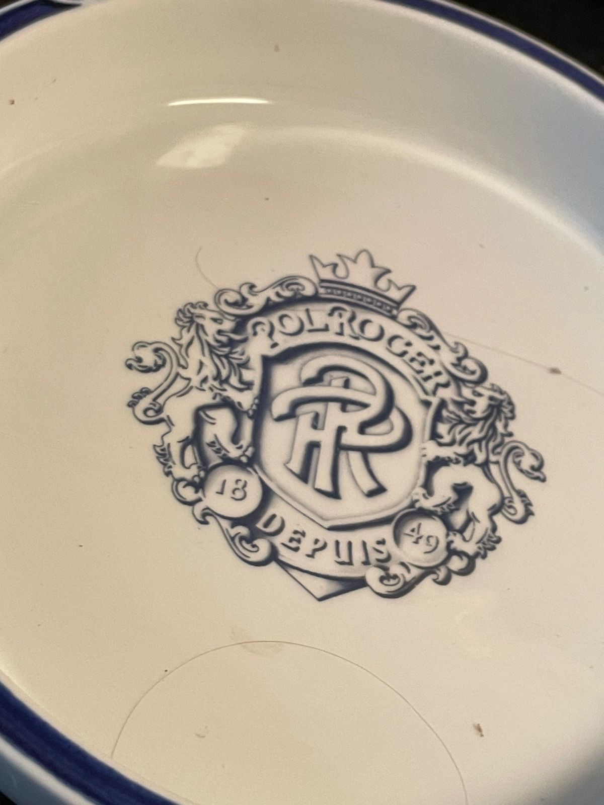 Vintage Pol Roger Porcelain Ashtray – Bavaria, 1949 Design
