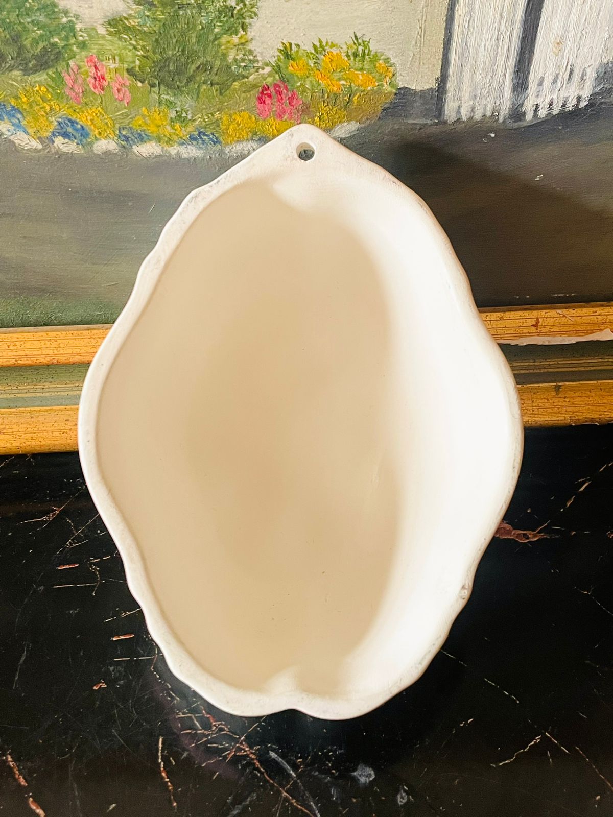 Vintage Handcrafted Strawberry Relief Wall Plaque – Pastel Cottage Charm (England)