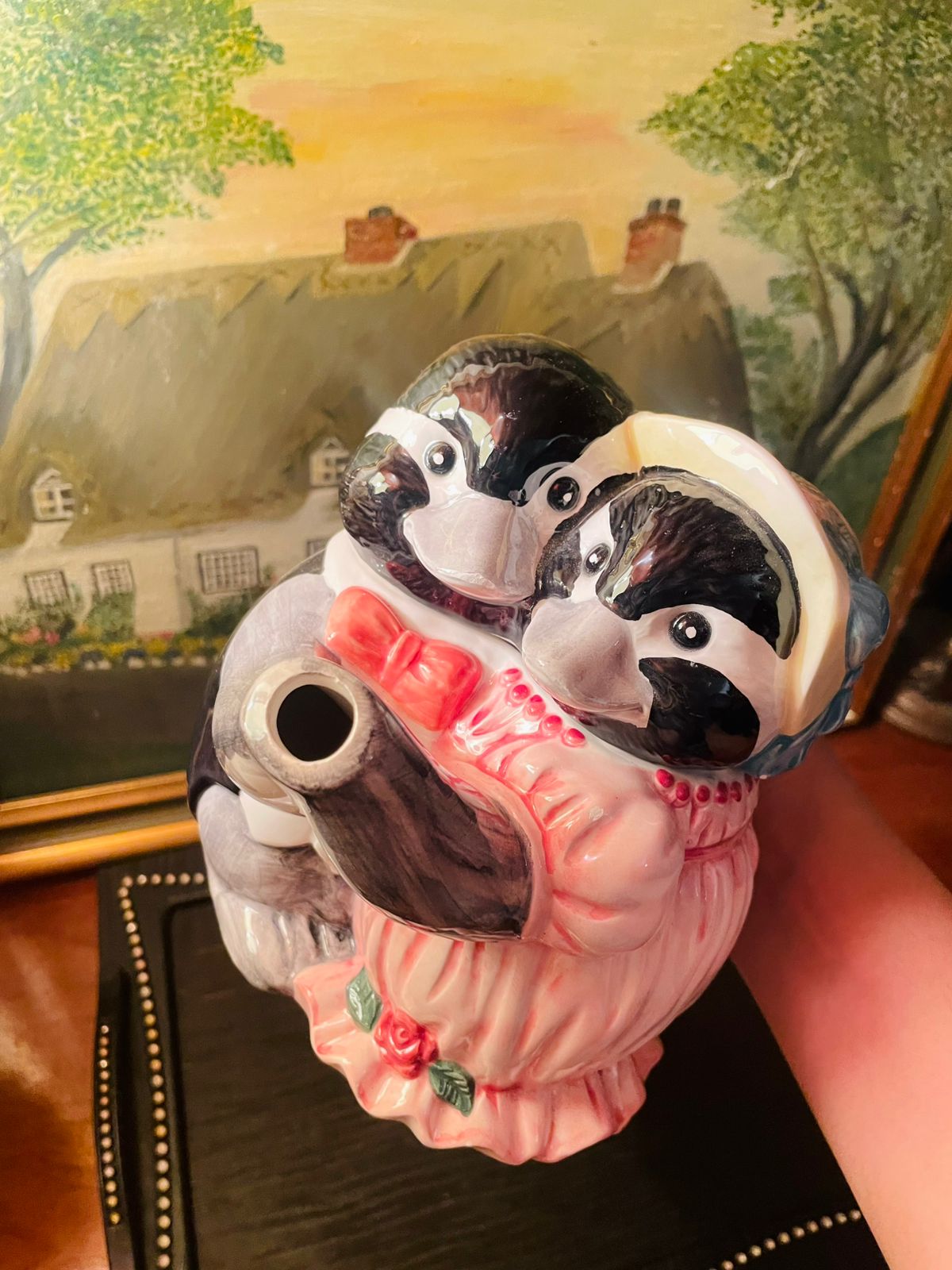Handpainted Penguin Teapot, Kettle, Porcelain