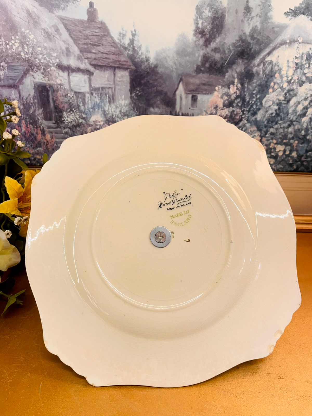 Vintage Pekin Hand Painted Cake Stand England