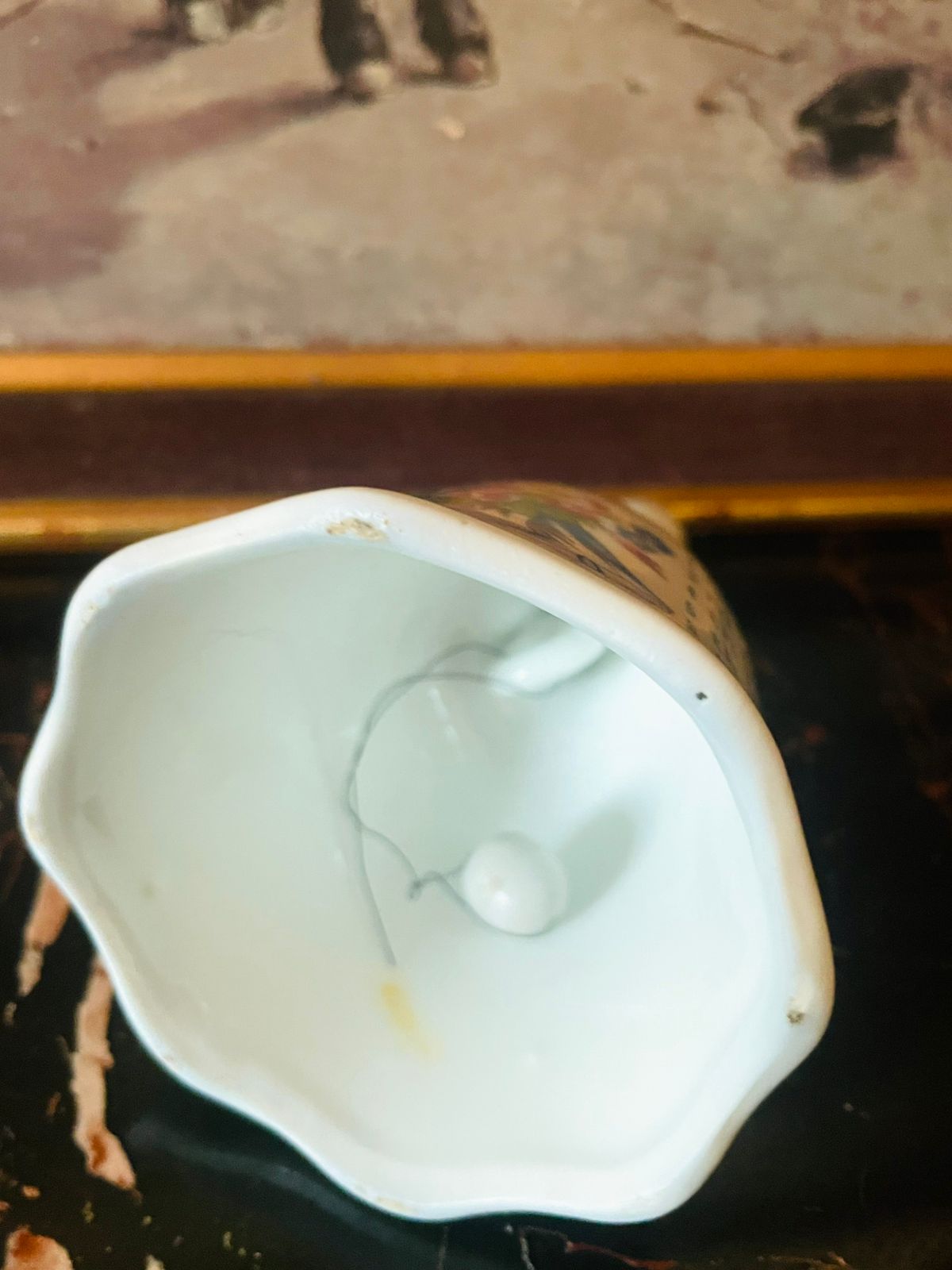 Vintage English Porcelain Table Bell – Floral Design