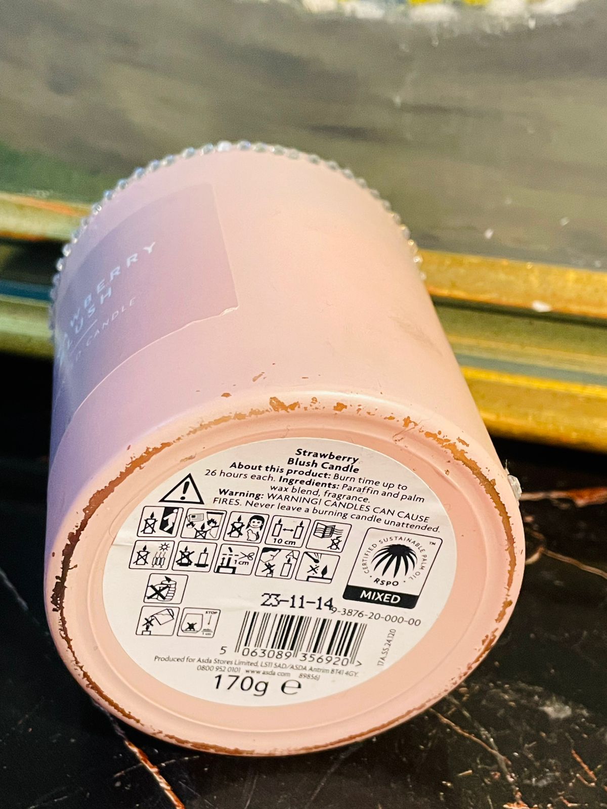 George Home Pastel Pink “Strawberry Blush” Scented Candle