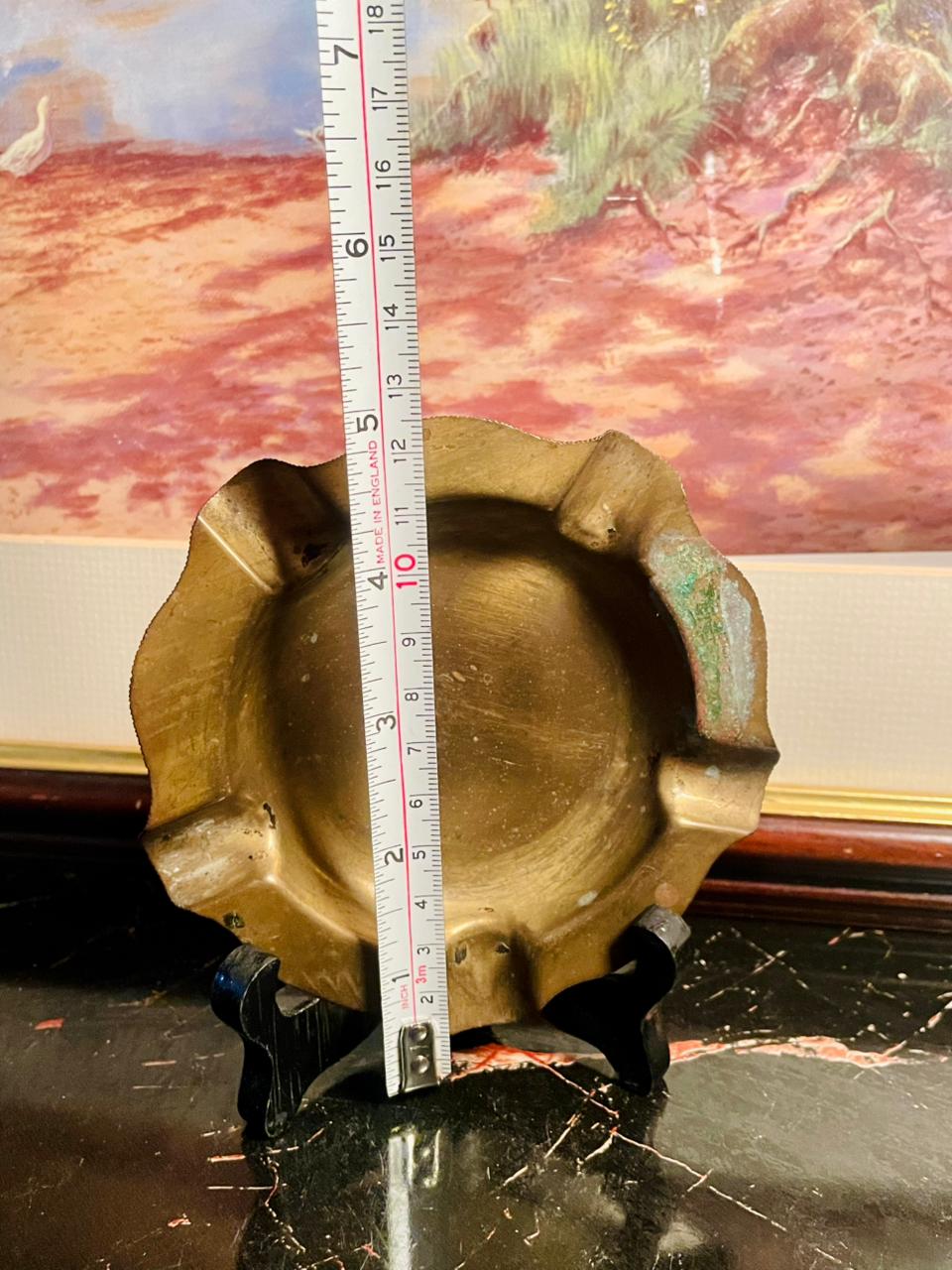 Vintage Solid Brass Ashtray – England