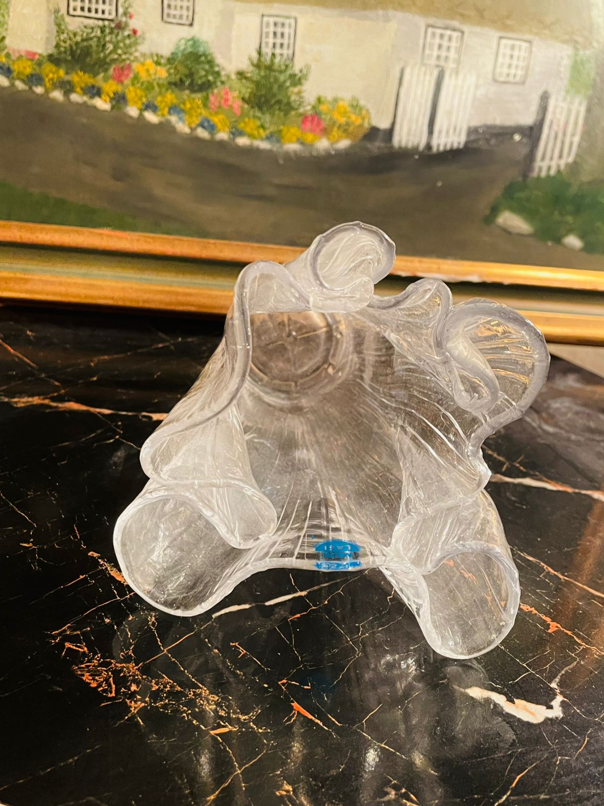 Italian Sabino Style Glass Flower Vase – Textured Glass Made in England