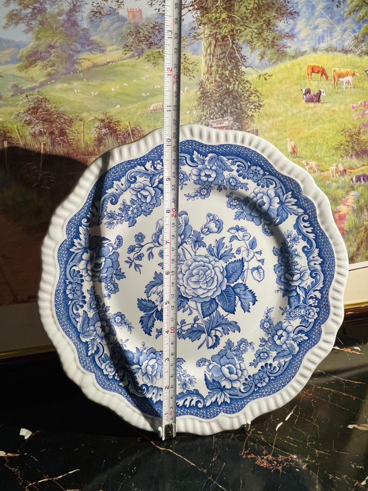 Spode Blue Room Collection “British Flowers” decor Plate – Made in England