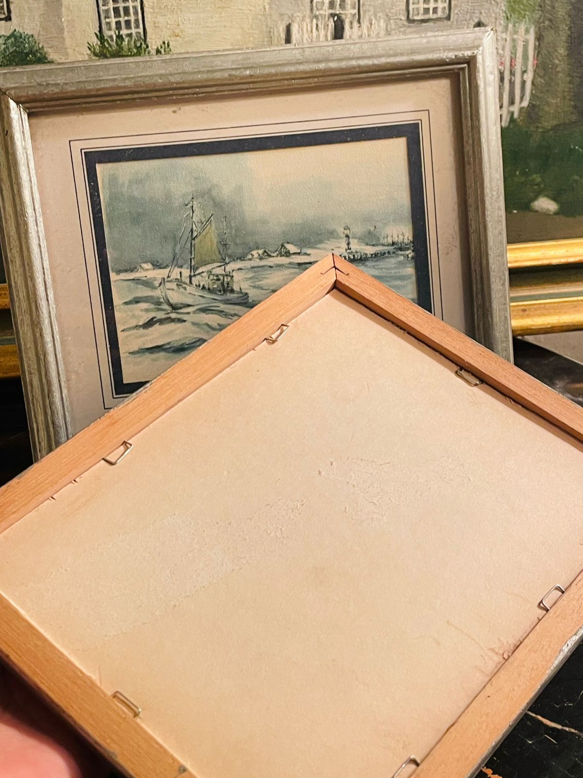 Set of 4 Vintage Frames, Patricia Hall Hastings Sailing Boats Wall Art England