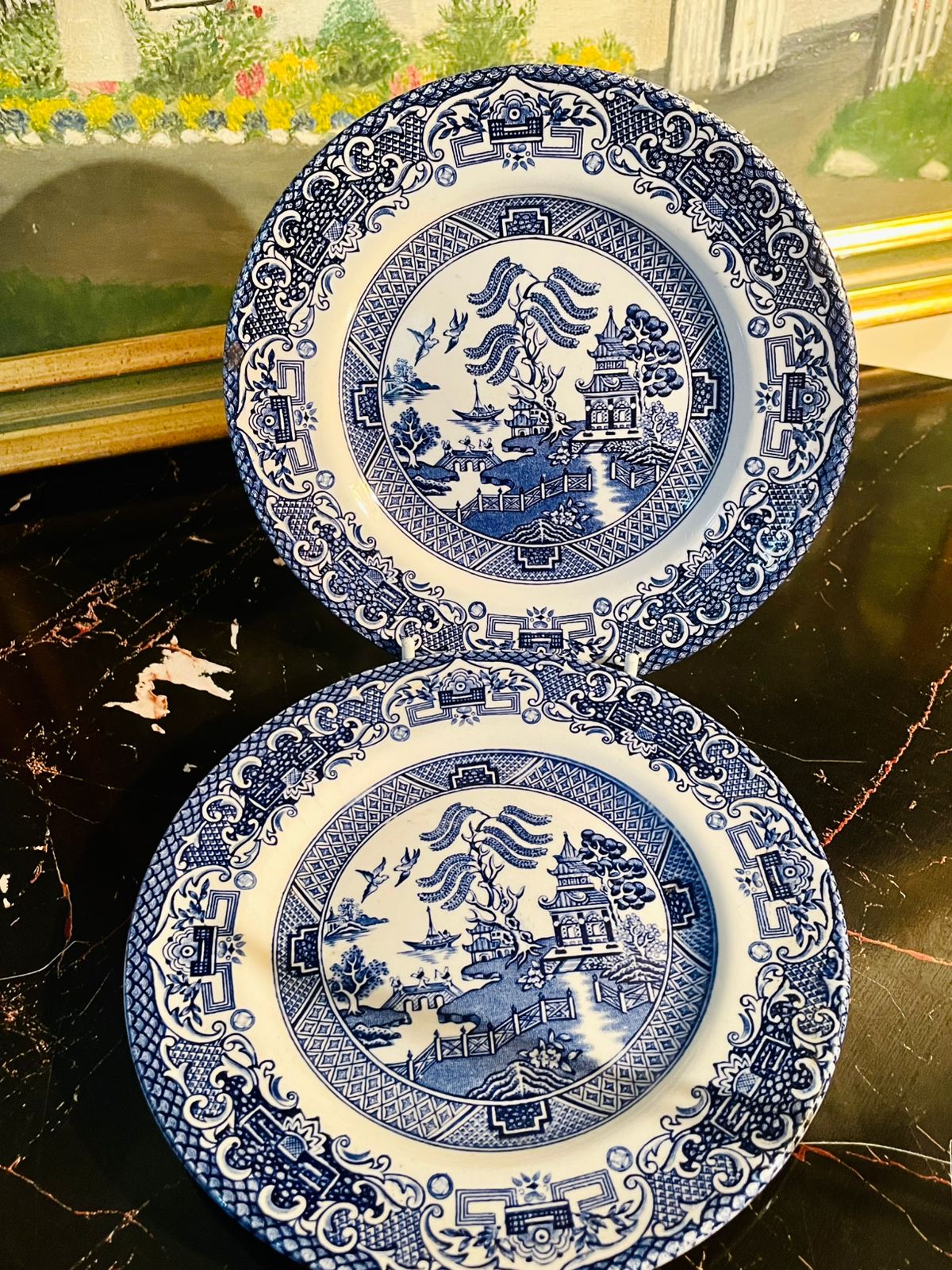 Blue Willow Blue & White Ironstone Decorative Plate 7in. – England