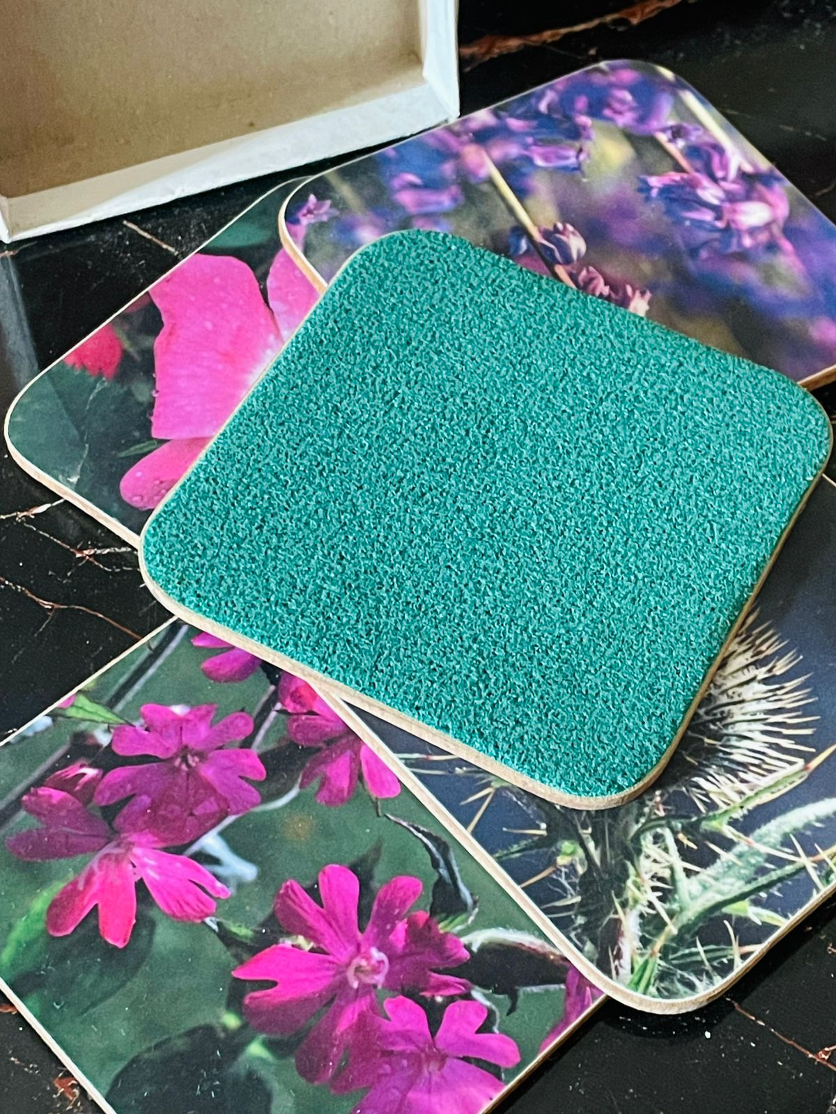 Castle Floral Coasters Set of 5 – Made in Scotland