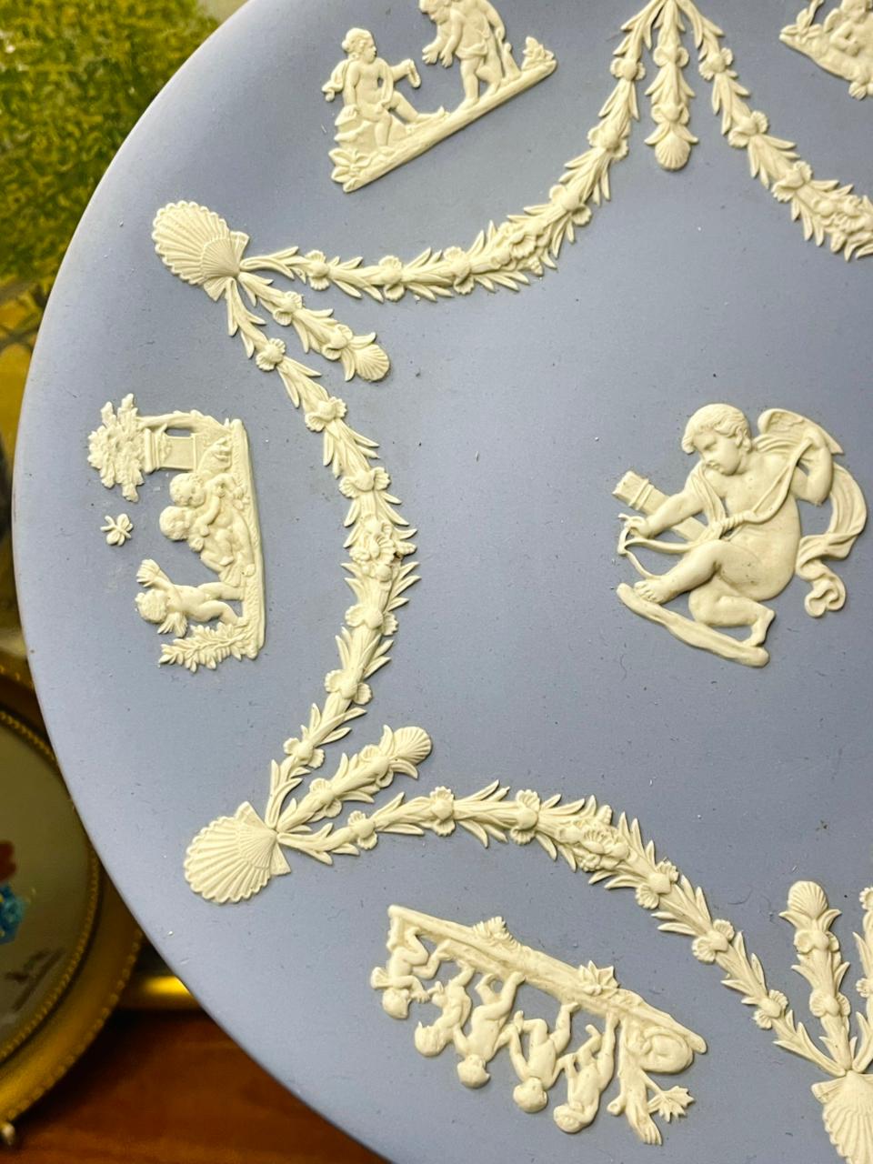 Rare Find Wedgwood Jasperware Blue Decor Plate | England
