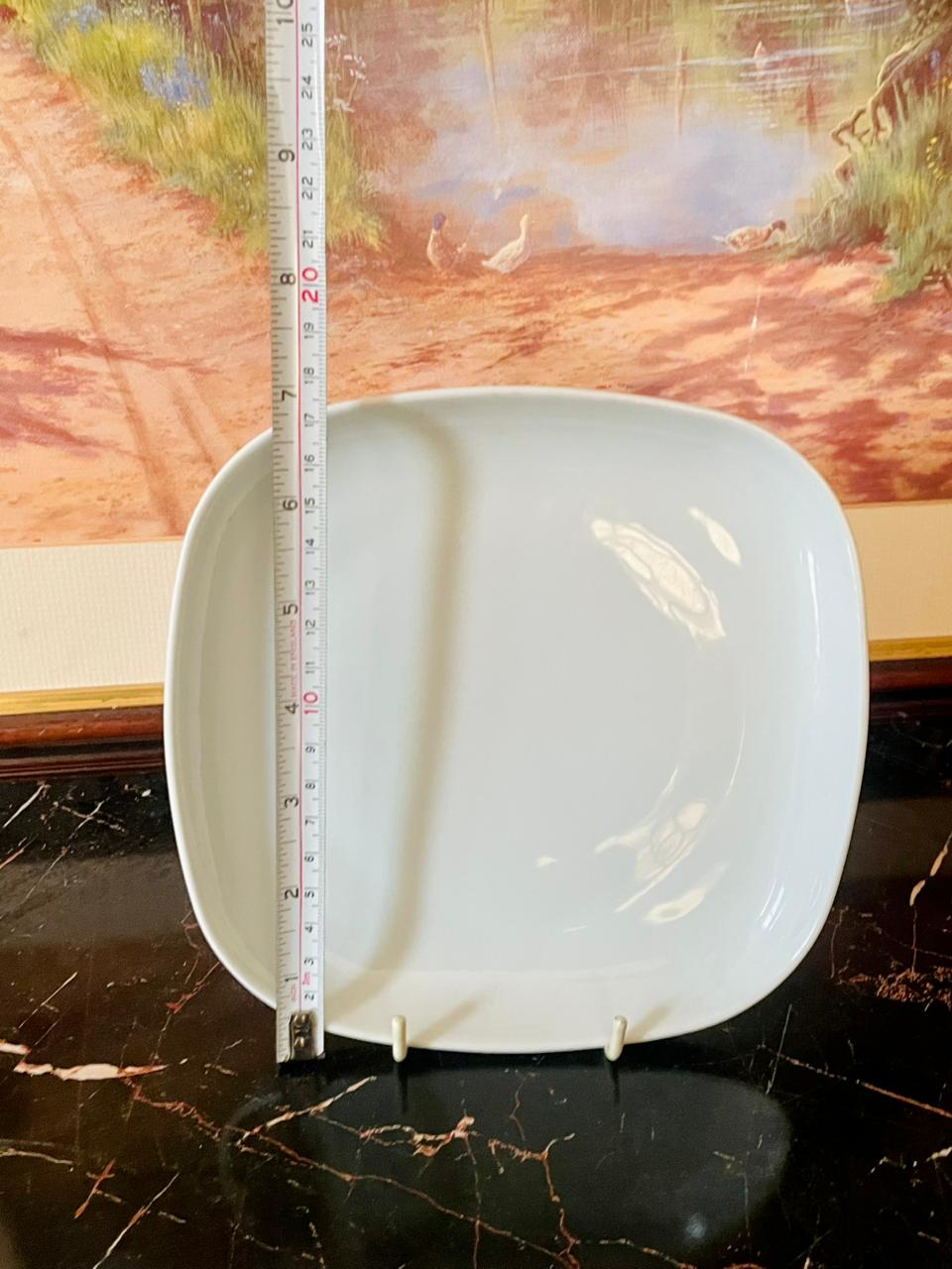 IKEA White Porcelain Square Dinner Plate Set – Set of 8 (Made in Turkey)