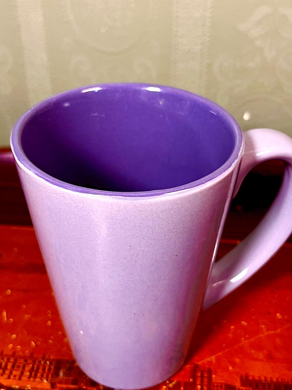 Lavender Purple Tall Ceramic Mug 5" – Minimalist Coffee Cup
