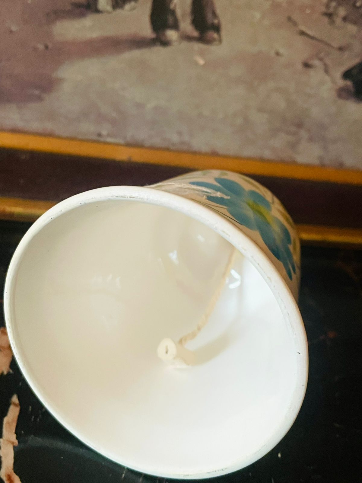 Vintage English Fine Bone Table Bell – Floral Design