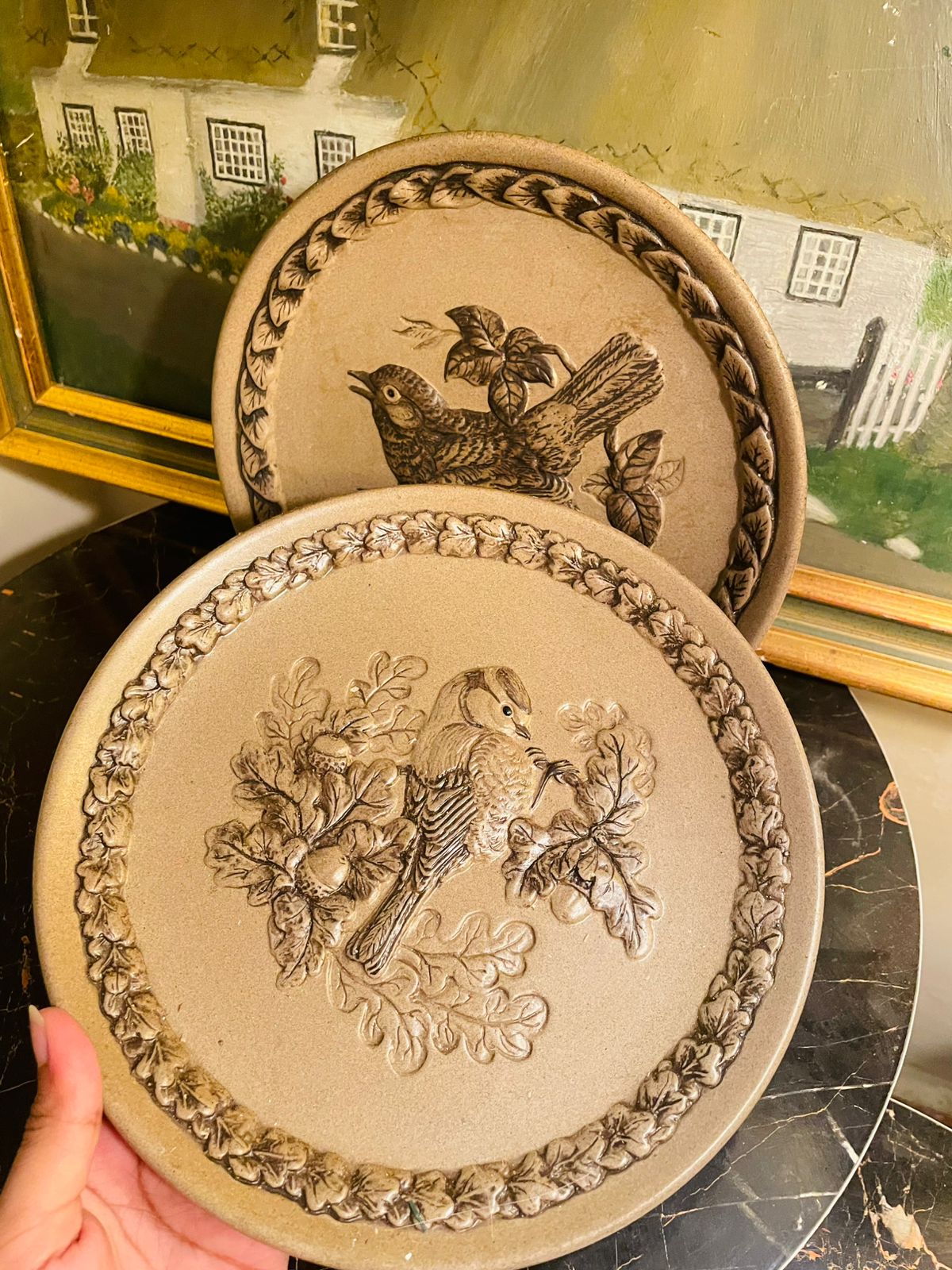 Rare Find - Poole Pottery “The Blackbird” Wall Plates by Barbara Linley Adams – 8.5 inches Vintage Collectible