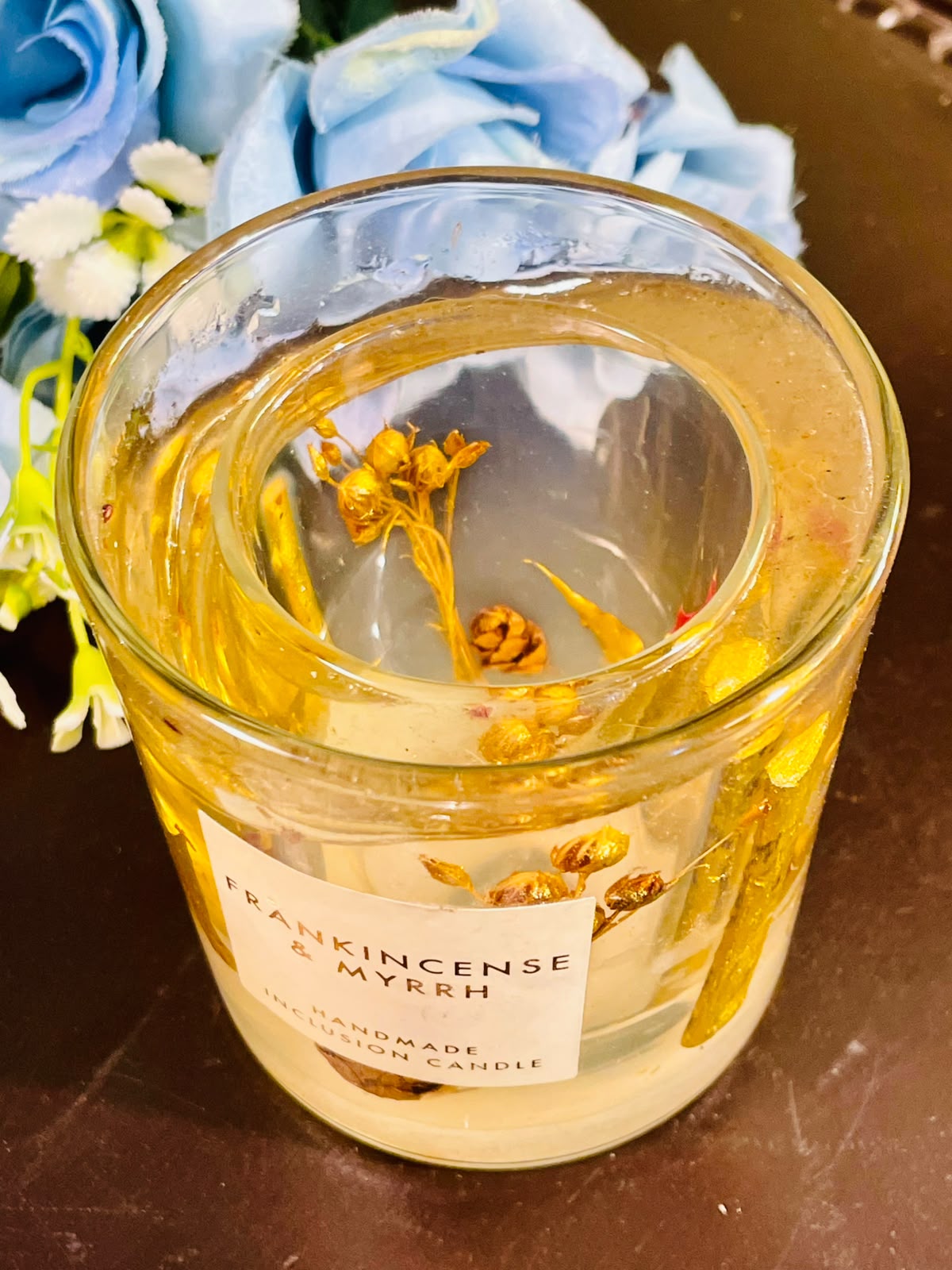 Frankincense & Myrrh Handmade Inclusion Candle 10cm