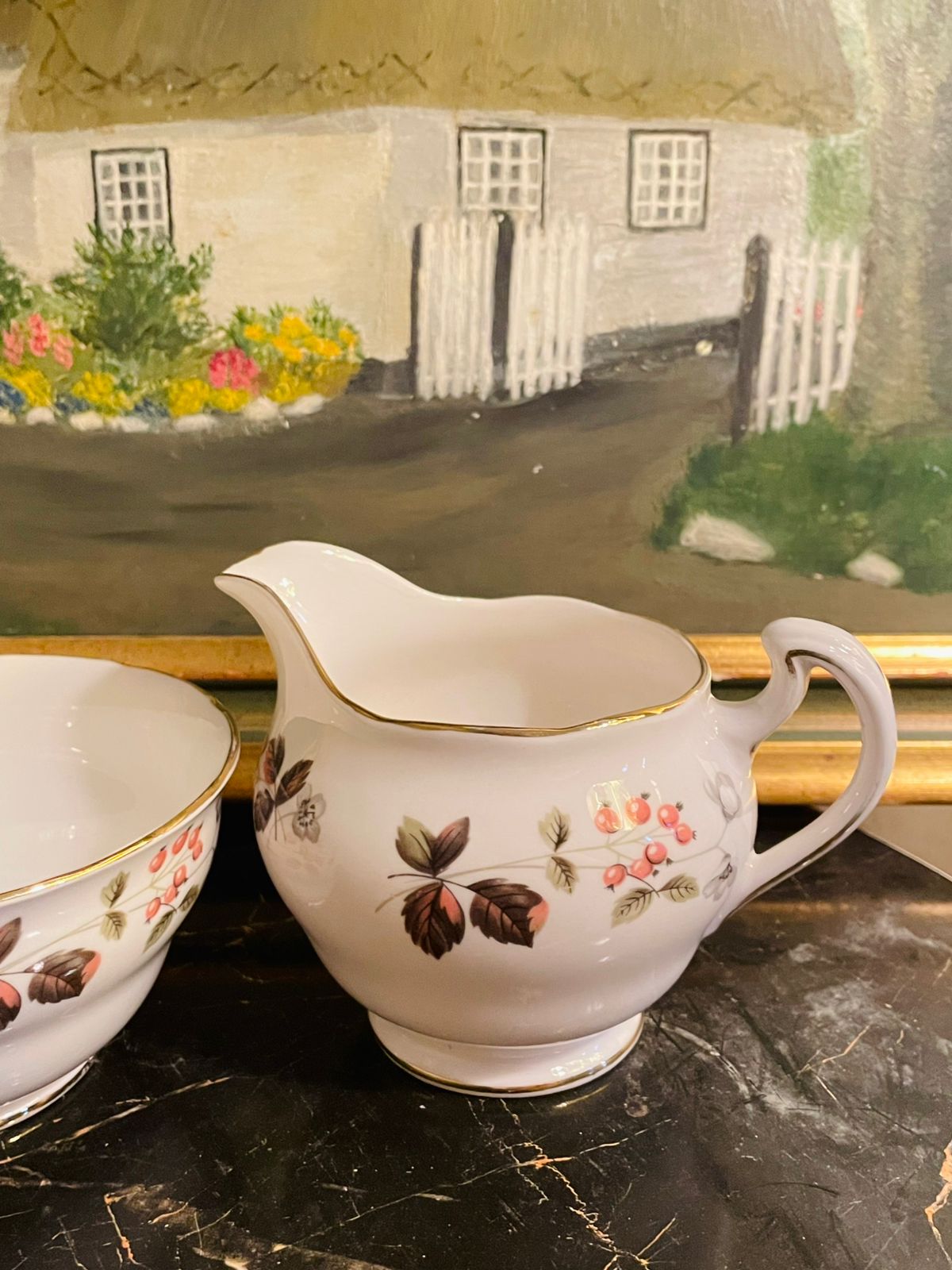 Wedgwood Hathaway Rose Creamer & Sugar Bowl – Fine Bone China England