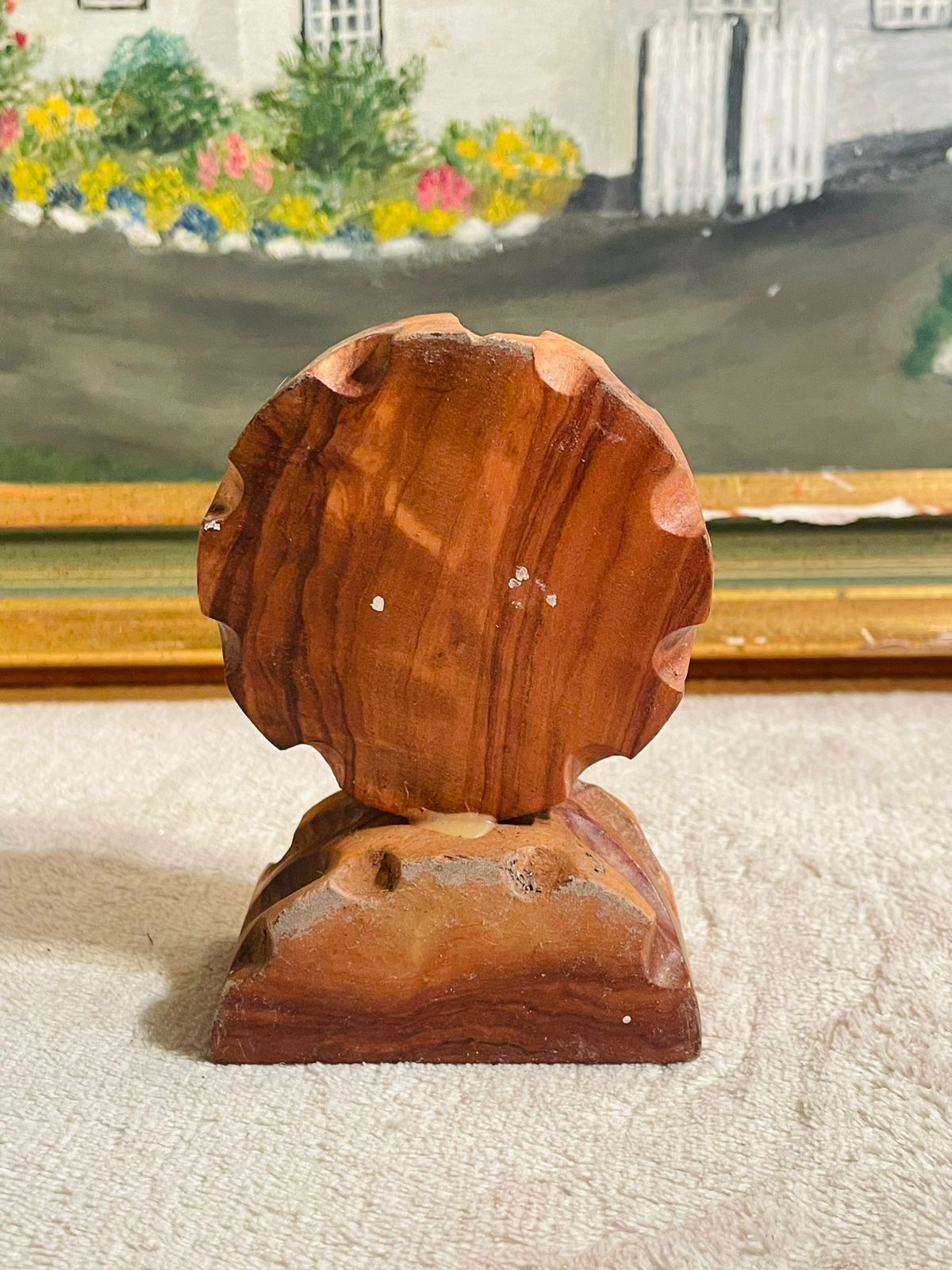 Vintage Desktop Thermometer – Hand Carved Wood from Menorca