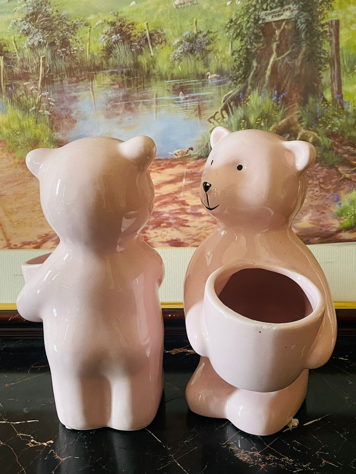 Tall Ceramic Pink Bear Planters – Cute Nordic Style 1,800 each