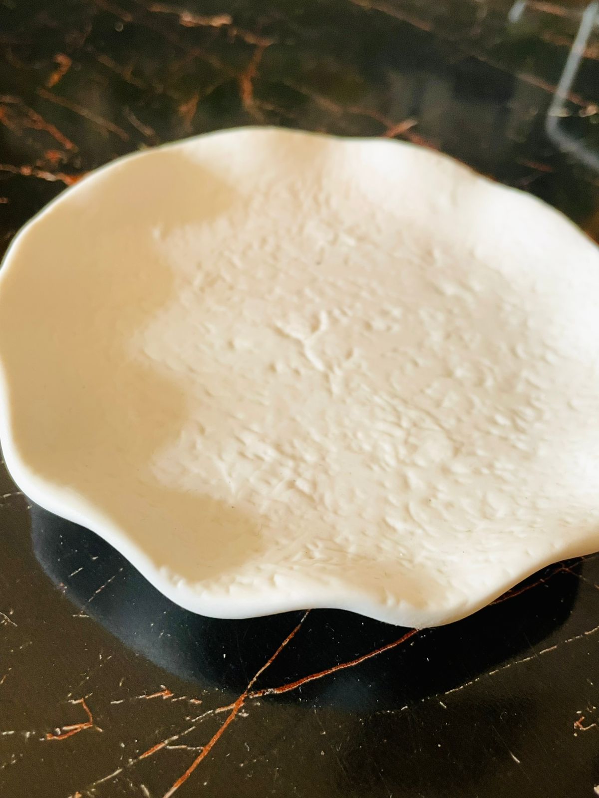 Kirkton House Hand-Painted Ceramic Trinket Dish – Textured White Finish