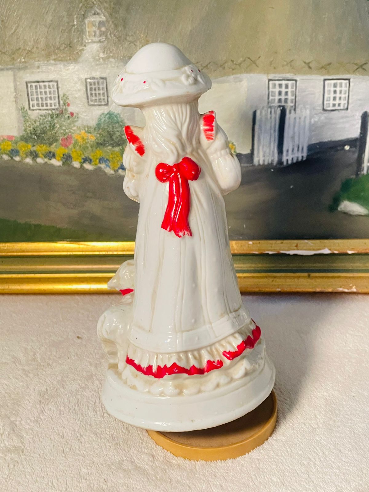 Vintage Porcelain Musical Figurine – Shepherdess with Lamb –