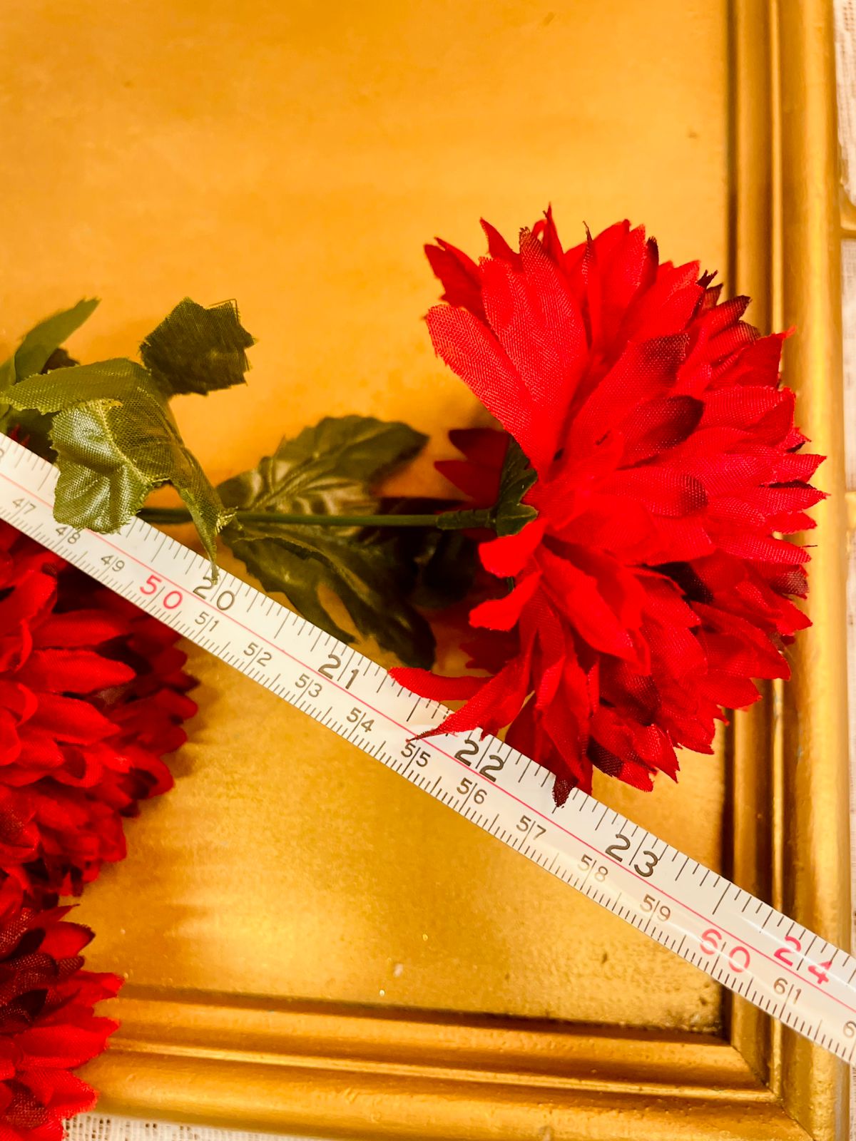 Red Artificial Chrysanthemum Flower Bouquet 24"