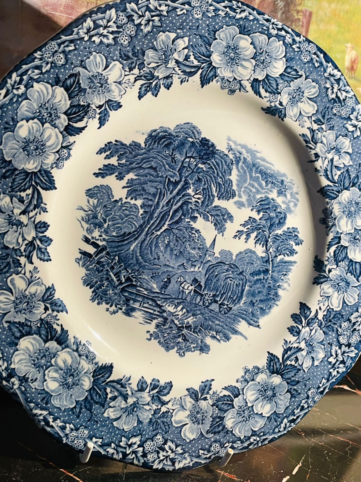 Enoch Wedgwood Blue & White Ceramic decor Plate – Made in England