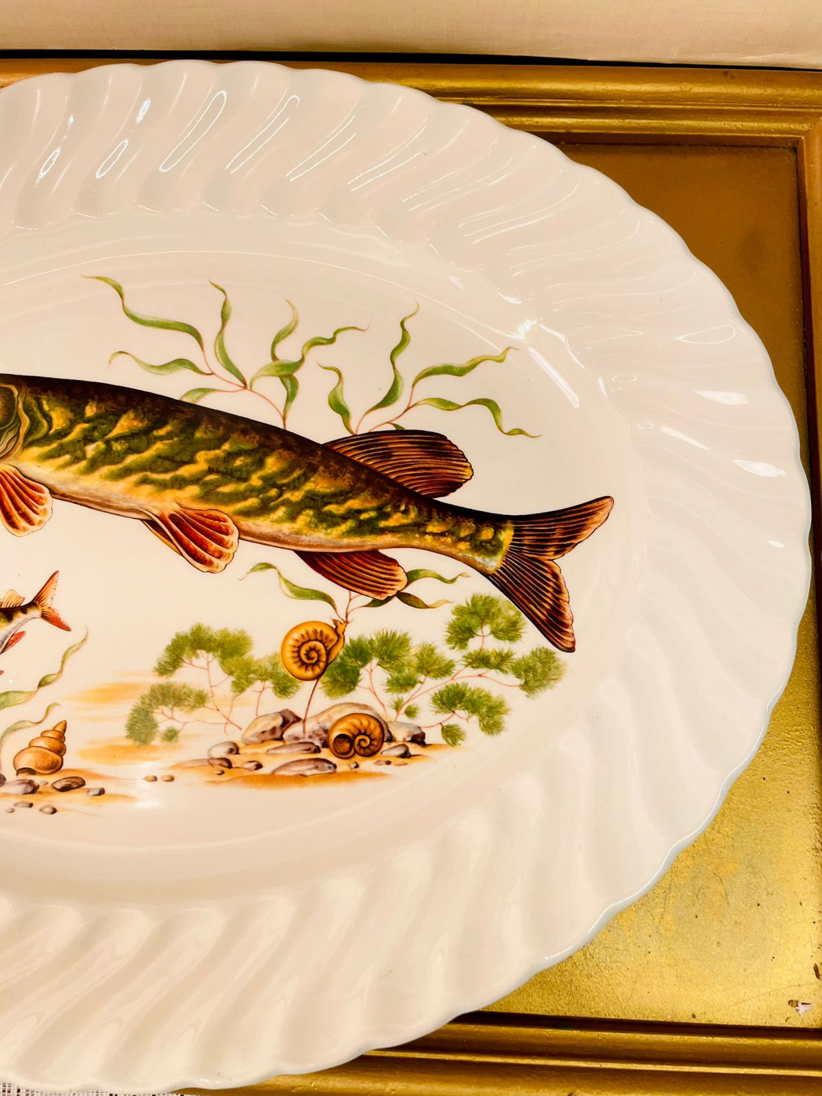 Vintage Fish Design Large Serving Dish