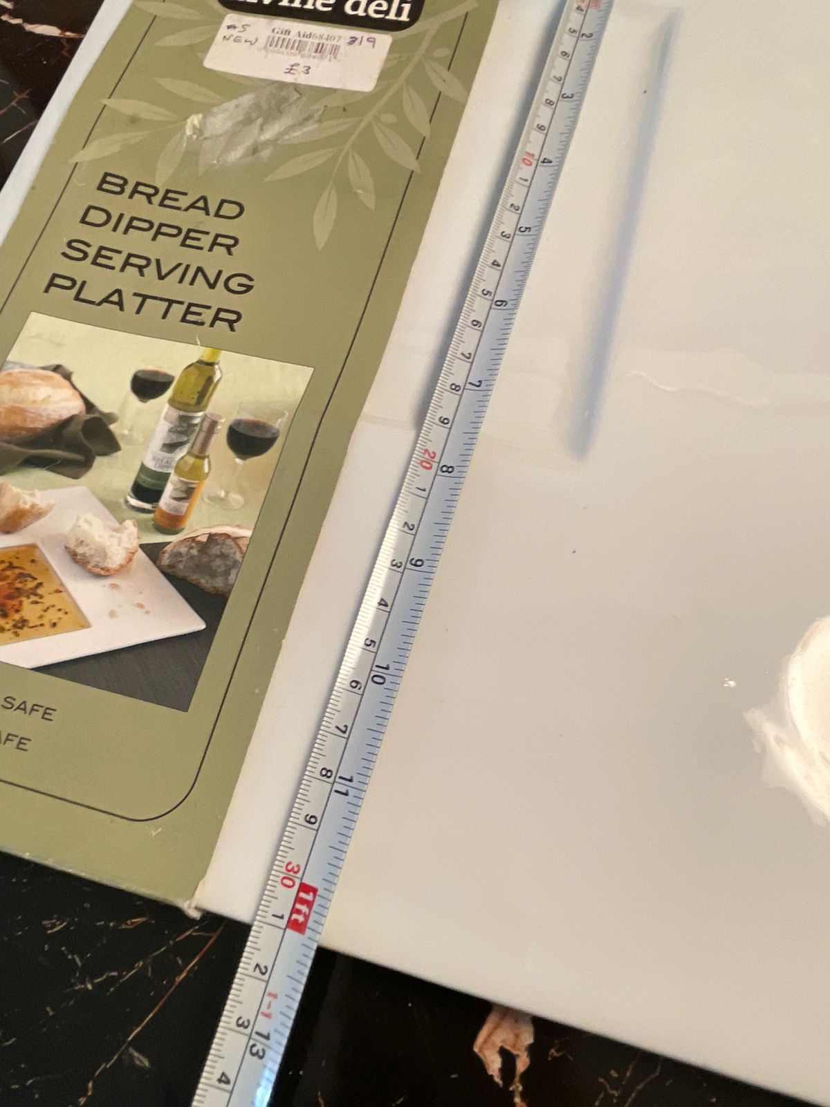Divine Deli Bread Dipper Serving Platter – Elegant White Ceramic