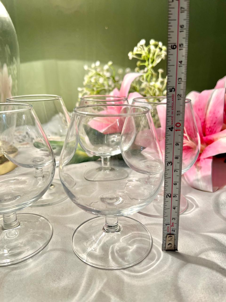 Clear Crystal Brandy Goblets 4" – Set of 5