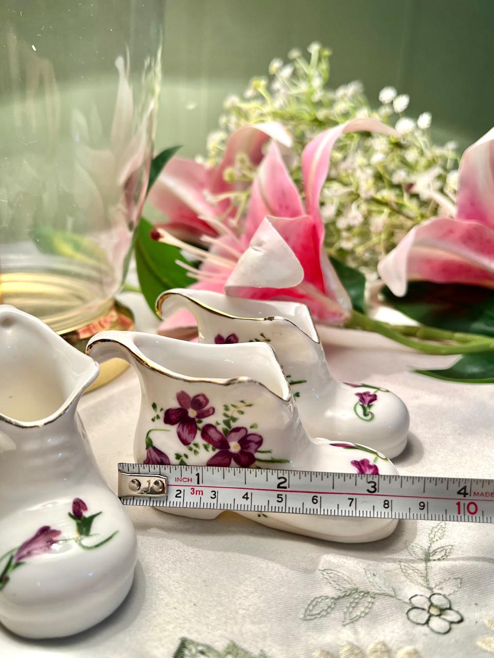 Floral High-Heel Shoe Miniature Decor ( Each) 3 inches