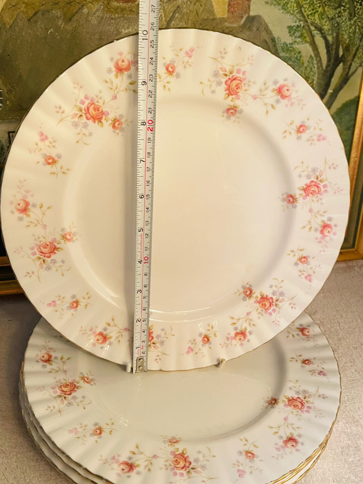 Set of 4 Royal Albert Peach Rose Dinner Plates – Fine Bone China England