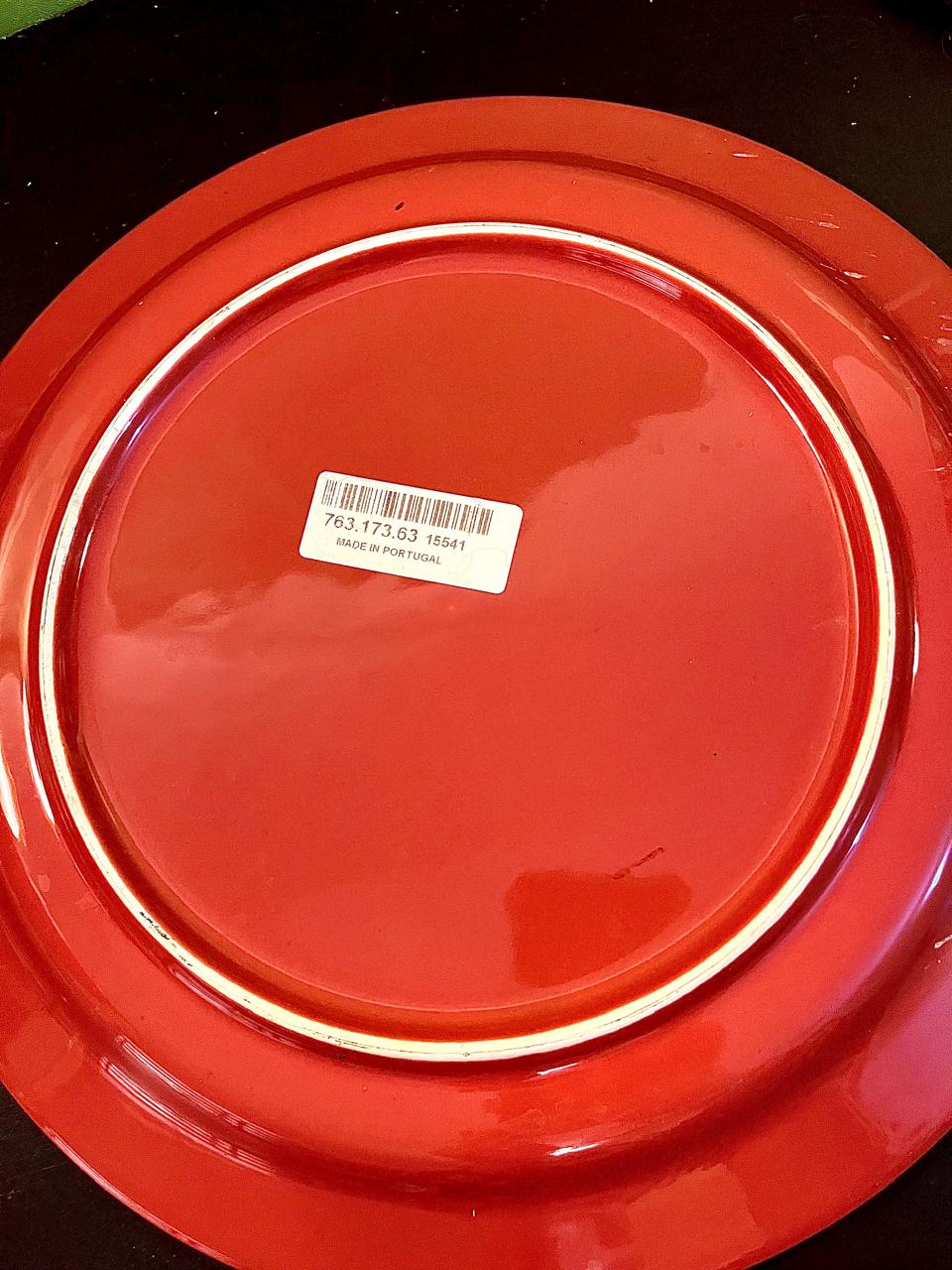 Vintage Large Red Ceramic Plater12 Inch