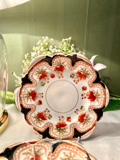 Vintage Floral Scalloped Plates 7 Inch – Set of 6