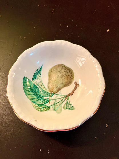 Vintage Botanical Porcelain Trinket plate – 4 Inch