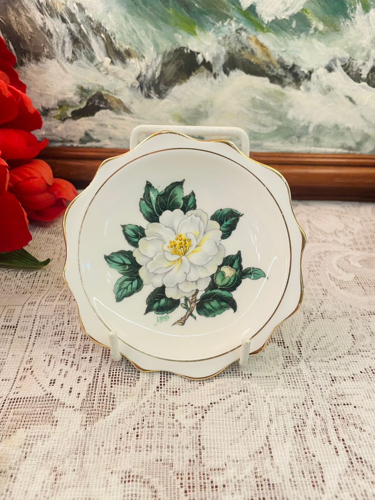 Royal Albert White Flower Bone China Mini Plate 4.2 inch