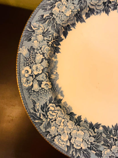 Blue and White Floral Decorative Plate 10 Inch