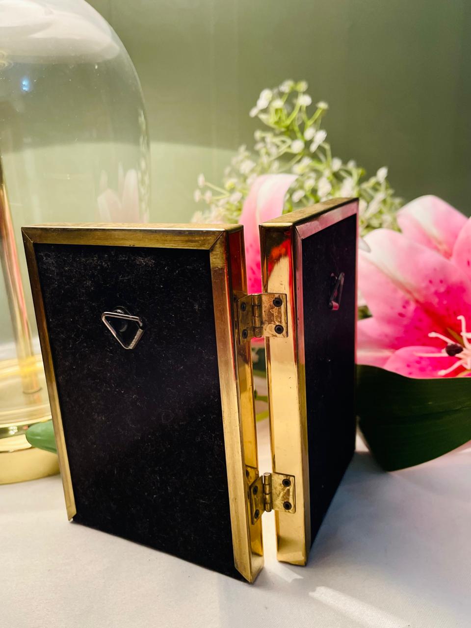 Solid Brass Double Photo Frames Set of 2 9 x 13 cm
