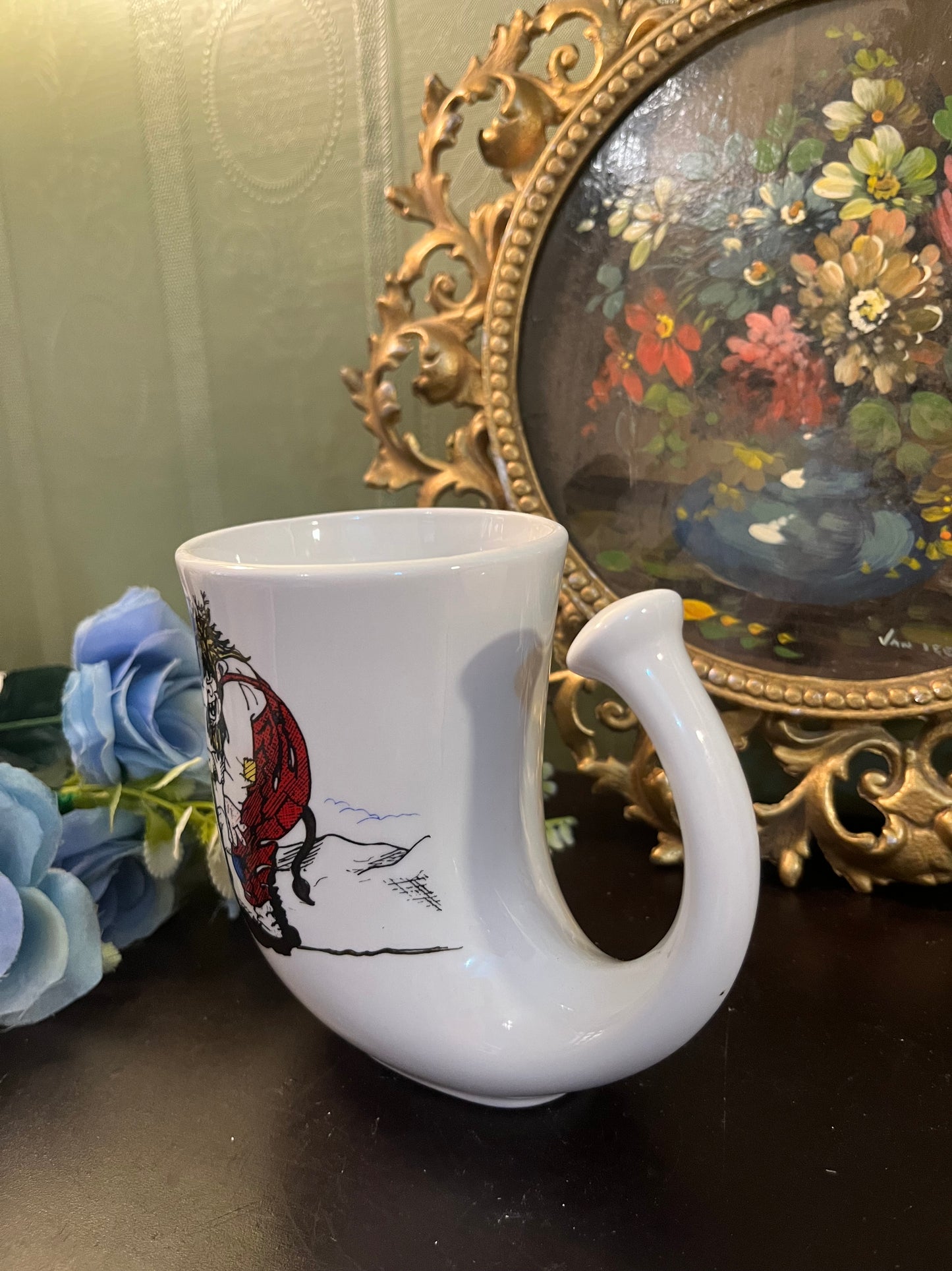 Novelty Scottish Highland Man Ceramic Mug with Curved Handle