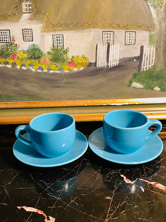 turquoise espresso cups, made in italy cups, modern coffee set, espresso saucers, home barista essentials, colourful kitchenware, café style mugs, vibrant home decor accessories, small cups set
