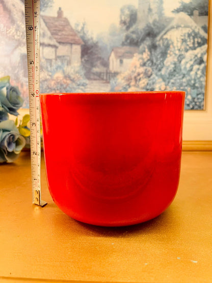 Red Ceramic Planter Made in Germany Modern Home Decor