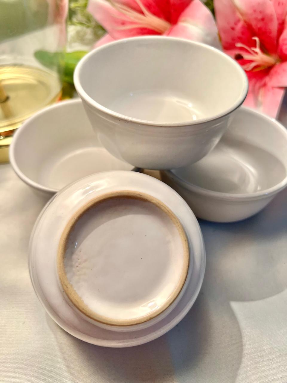 White Ceramic Ramekin Bowls – 4 Piece Set, 4 Inch