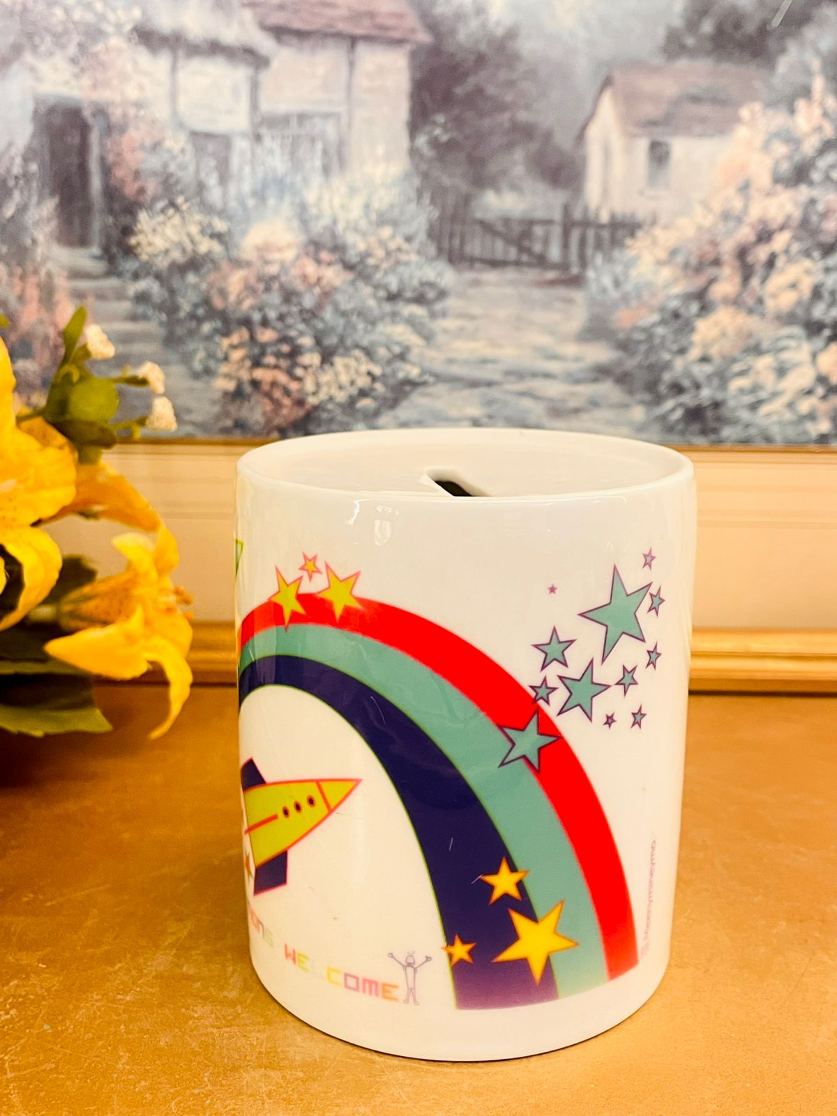 Max Rocket Design Ceramic Coin Bank