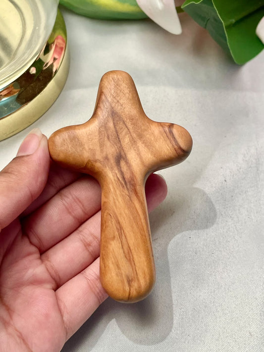 Vintage Wooden Cross Decor, Natural Grain, 4 in