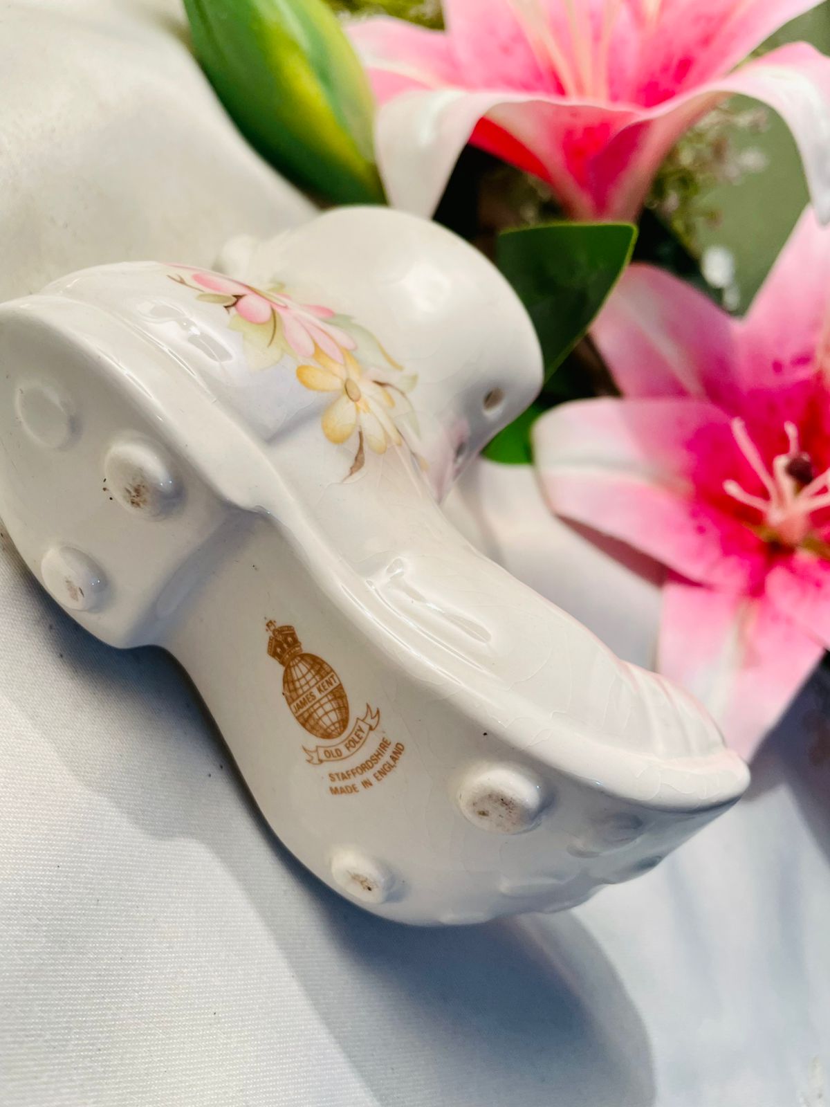 James Kent Old Foley Floral Shoe Planter 5 in