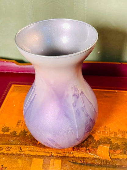 Lilac Frosted Crystal Decorative Vase – 18cm