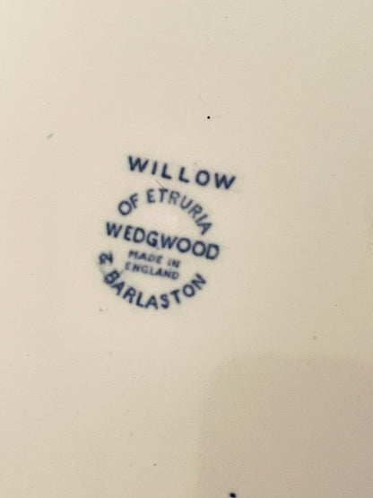 Wedgwood Blue Pottery Plate by Mellow of Etruria – 9.5 Inch Vintage Collectible from England