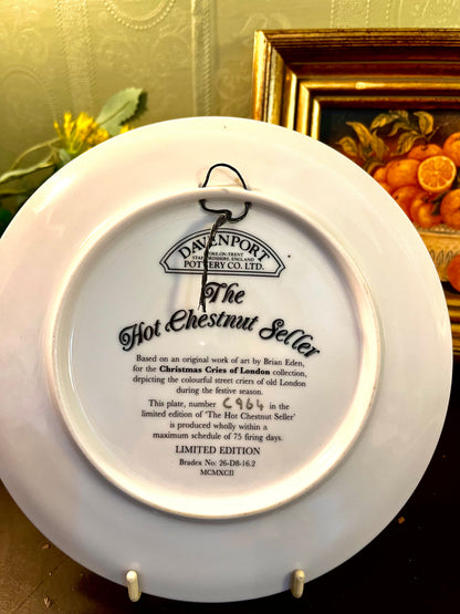 Davenport Hot Chestnut Seller Limited Edition Collector Plate 1992