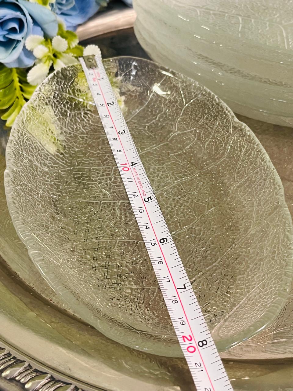 Framce Textured Crystal Leaf Bowl Platters 20 cm Organic Design