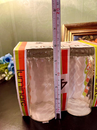 Set of 4 Luminarc Textured Glass Tumblers / Glass Set 15 cm
