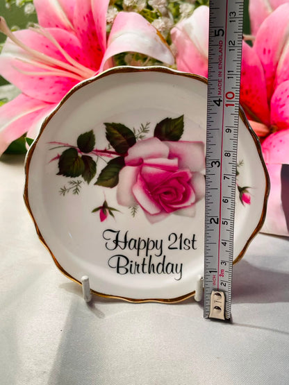 Heritage Regency 21st Birthday Bone China Plate Approx. 10 cm