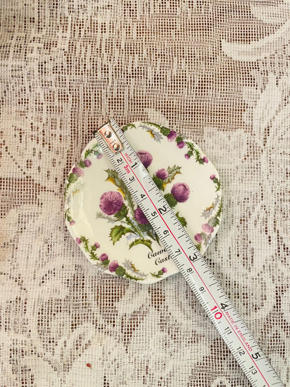 Vintage Bone China Thistle Caernarfon Castle Mini Plate 3 inch